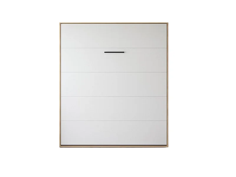 Lit escamotable 160x200cm Vertikal M1 Lit Mural Chene Kaiserberg-Gris perle