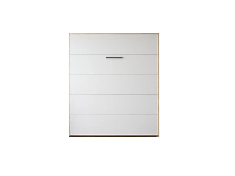 Lit escamotable 160x200cm Vertikal M1 Lit Mural Chene Kaiserberg-Gris perle