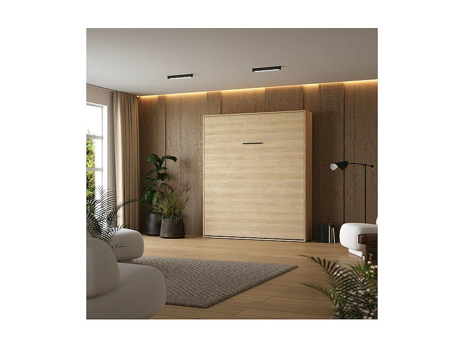 Lit escamotable 160x200cm Vertikal M1 Lit Mural Chene Kaiserberg