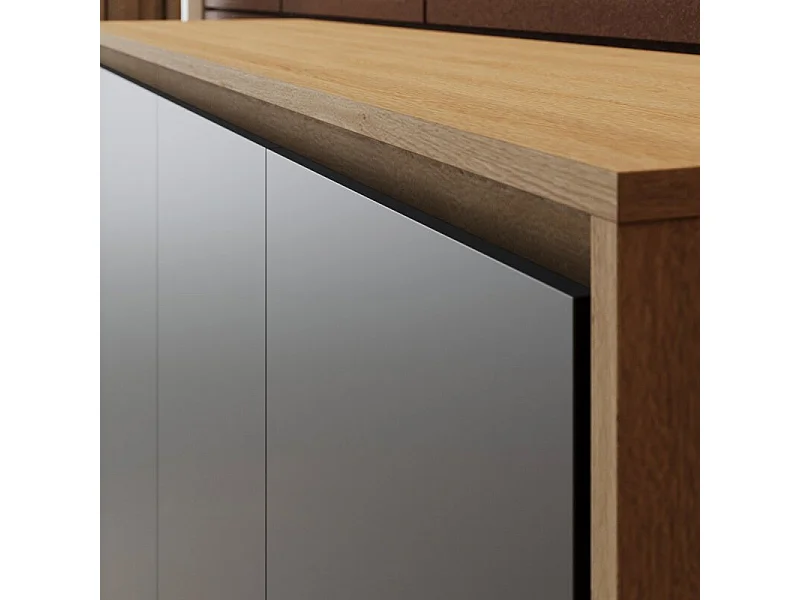 Lit escamotable 160x200cm Horizontal M2 Lit Mural Chene Kaiser-Anthracite