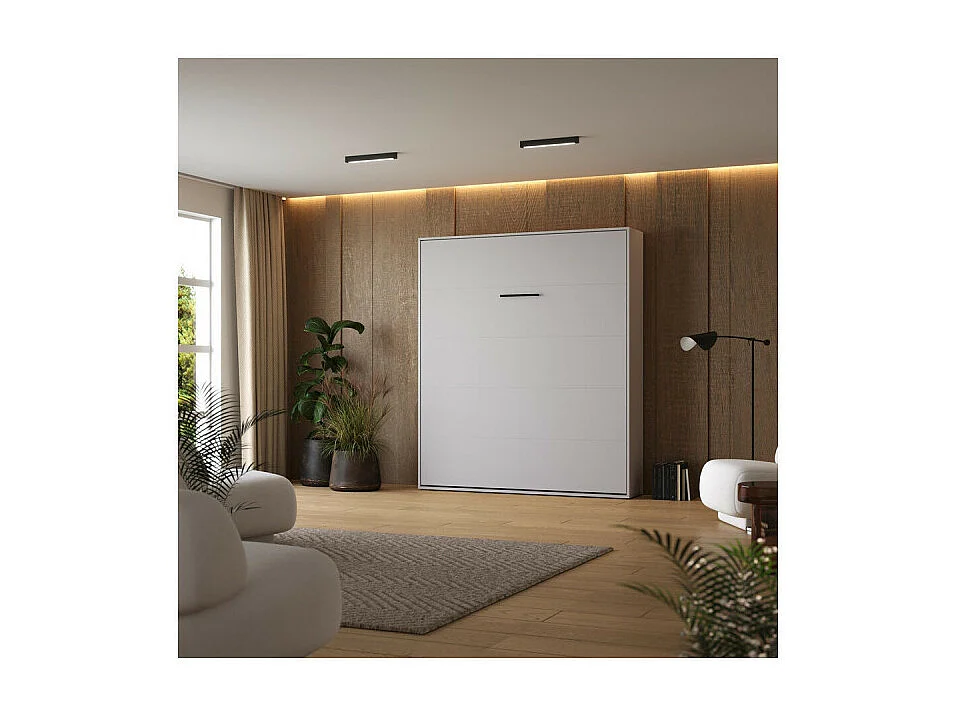 Lit escamotable 160x200cm Vertikal M1 Lit Mural Gris perle