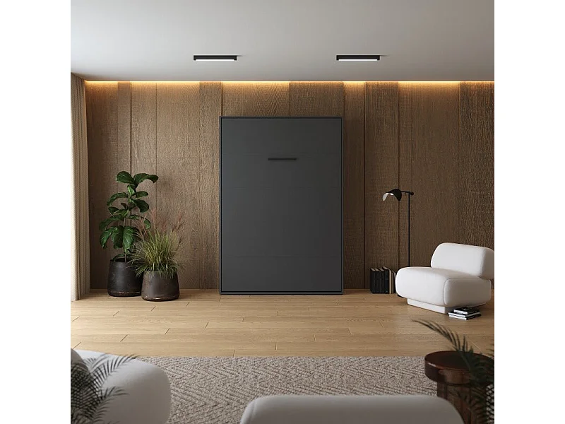 Lit escamotable 140x200cm Vertikal M1 Lit Mural Antrachite