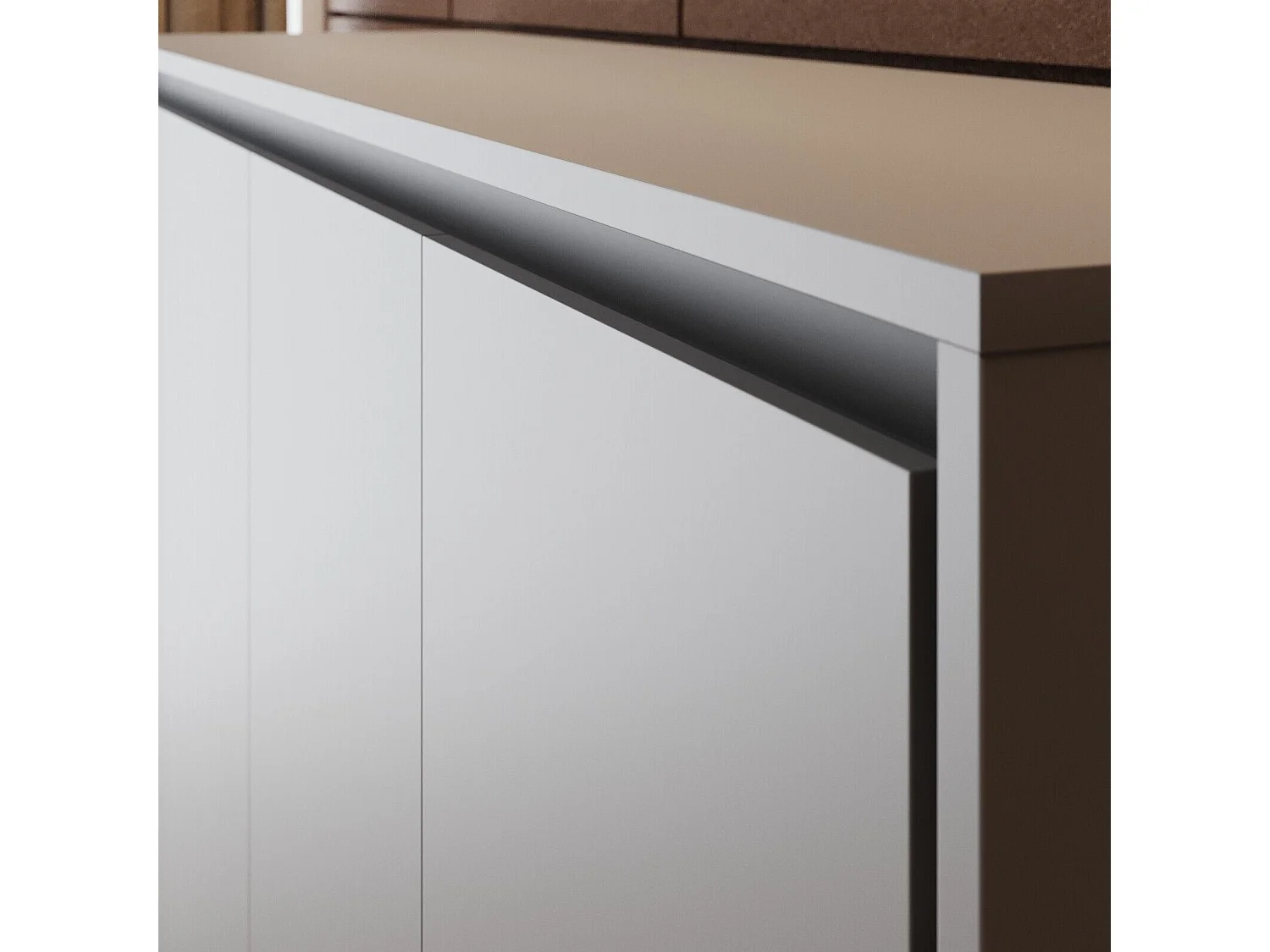 Lit escamotable 160x200cm Horizontal M2 Lit Mural Gris perle