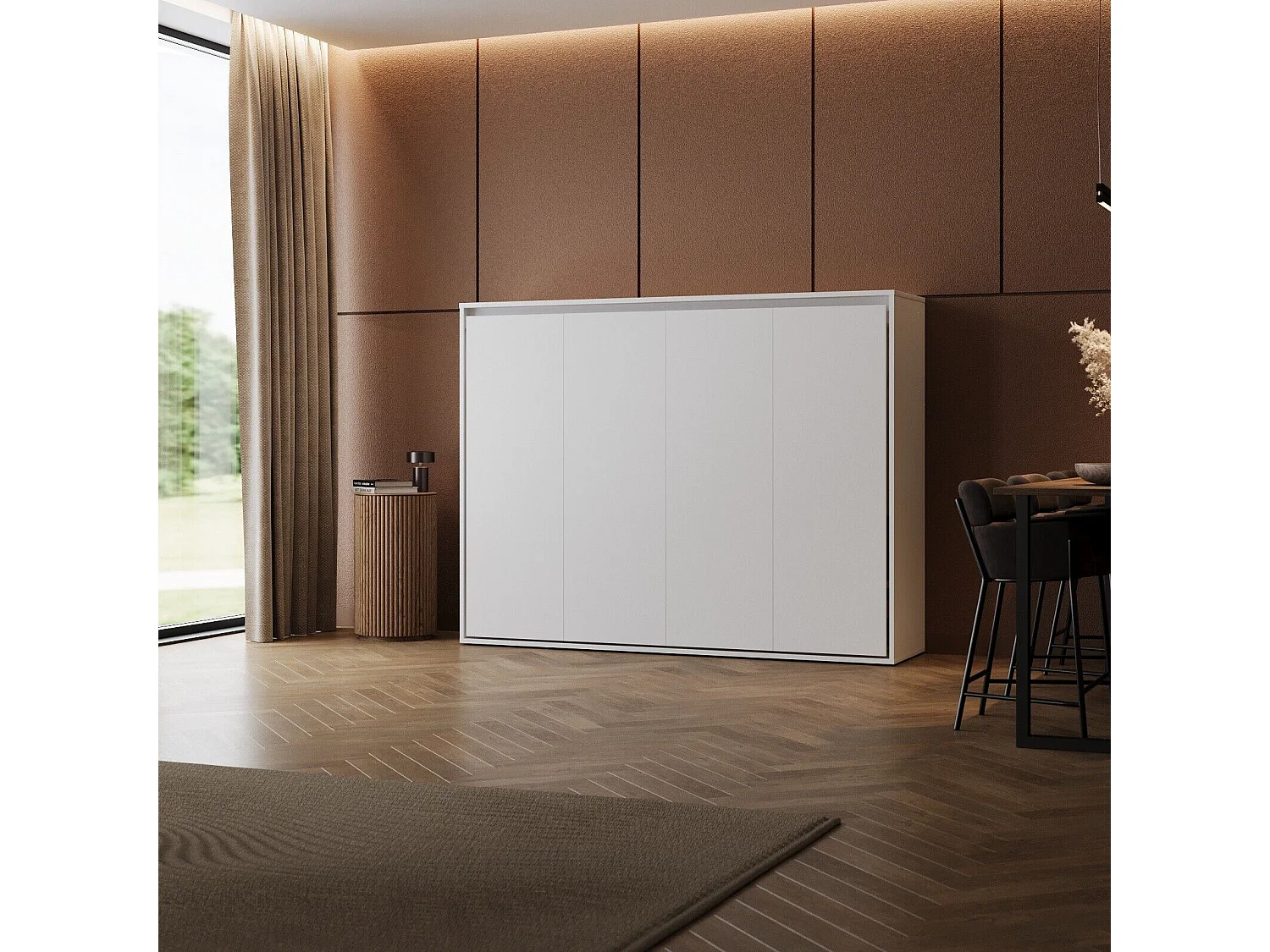Lit escamotable 160x200cm Horizontal M2 Lit Mural Blanc