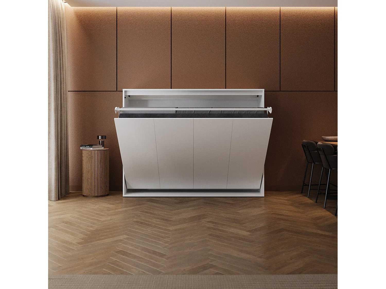 Lit escamotable 160x200cm Horizontal M2 Lit Mural Blanc