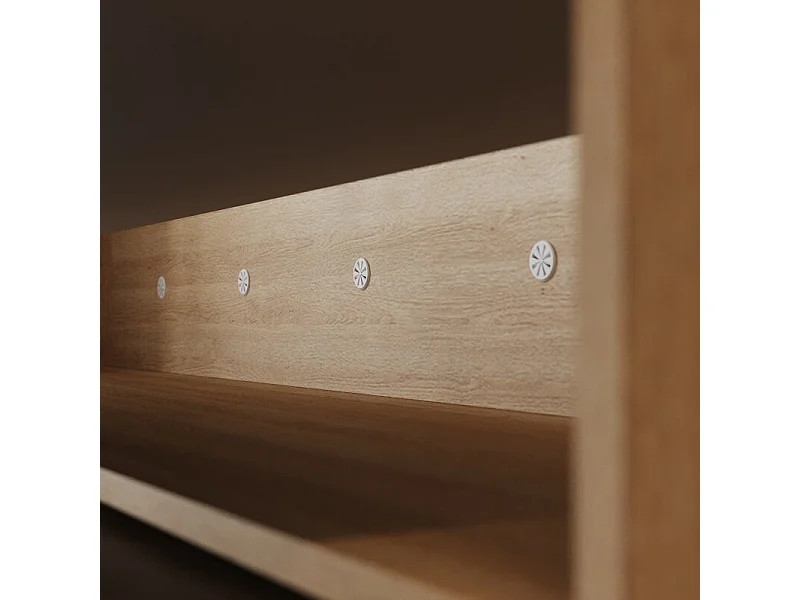 Lit escamotable 160x200cm Horizontal M2 Lit Mural Chene kaiser-Gris perle