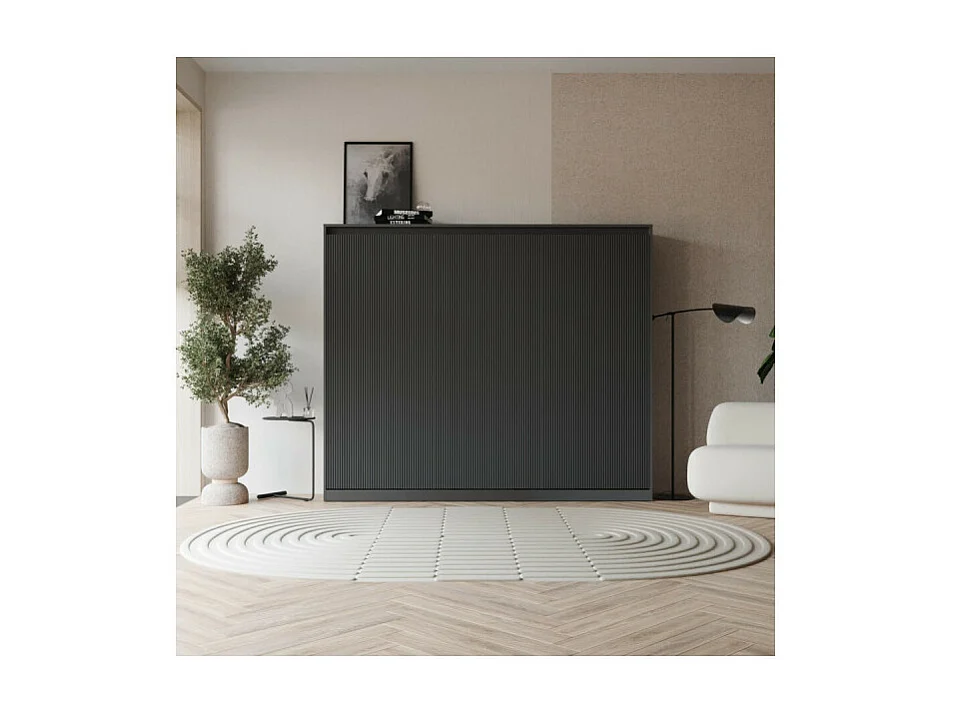 Lit escamotable 140x200cm Horizontal LUXUS Lit Mural Anthracite