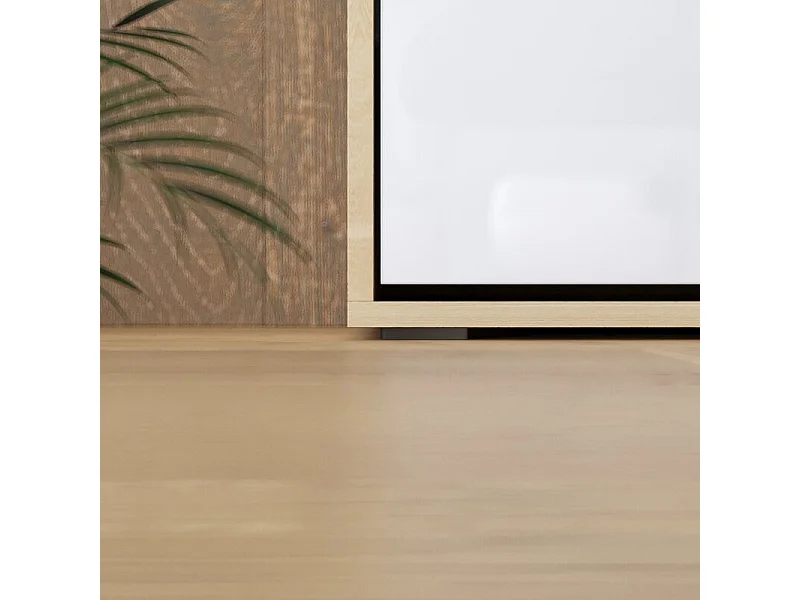 Lit escamotable 140x200cm Vertikal M1 Lit Mural Chene Kaiserberg-Blanc brillant