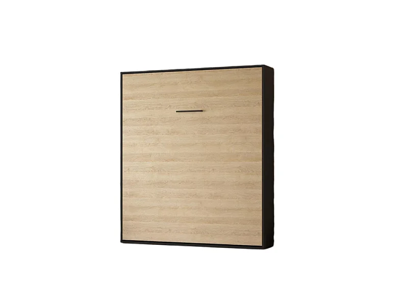 Lit escamotable 160x200cm Vertikal M1 Lit Mural Antrachite-Chene Kaiserberg