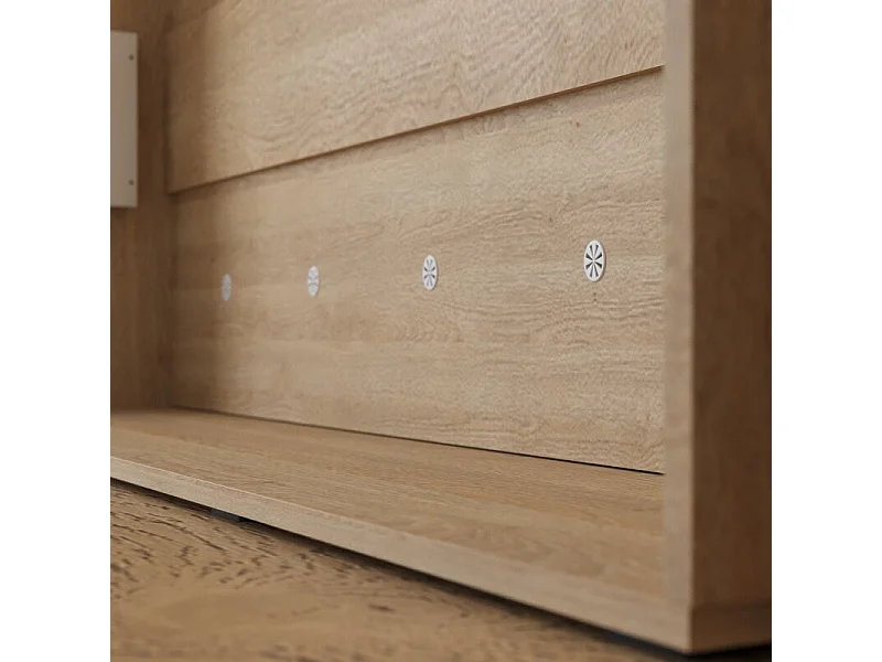 Lit escamotable 140x200cm Vertikal M1 Lit Mural Chene Kaiserberg-Blanc