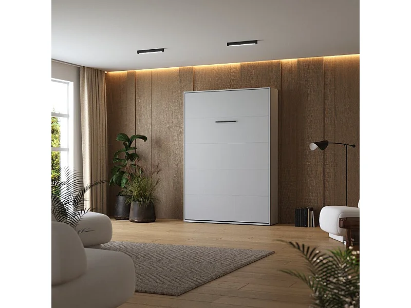 Lit escamotable 140x200cm Vertikal M1 Lit Mural Gris perle