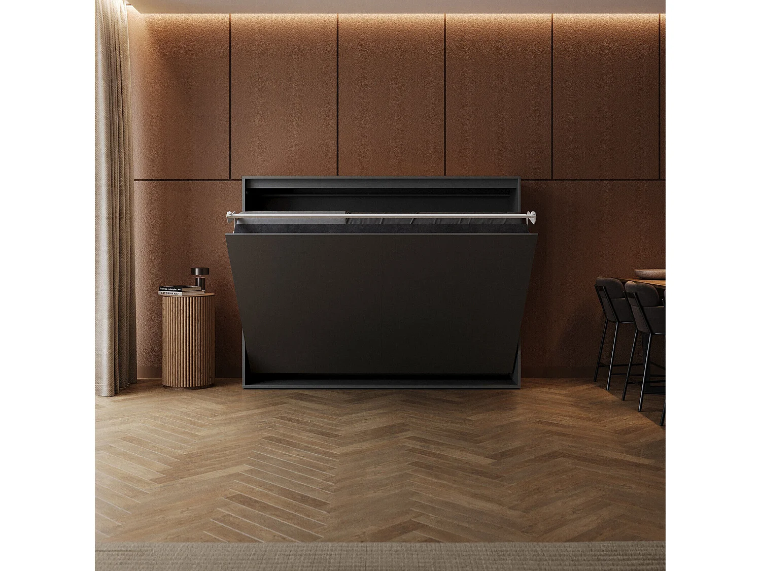 Lit escamotable 160x200cm Horizontal M2 Lit Mural Anthracite