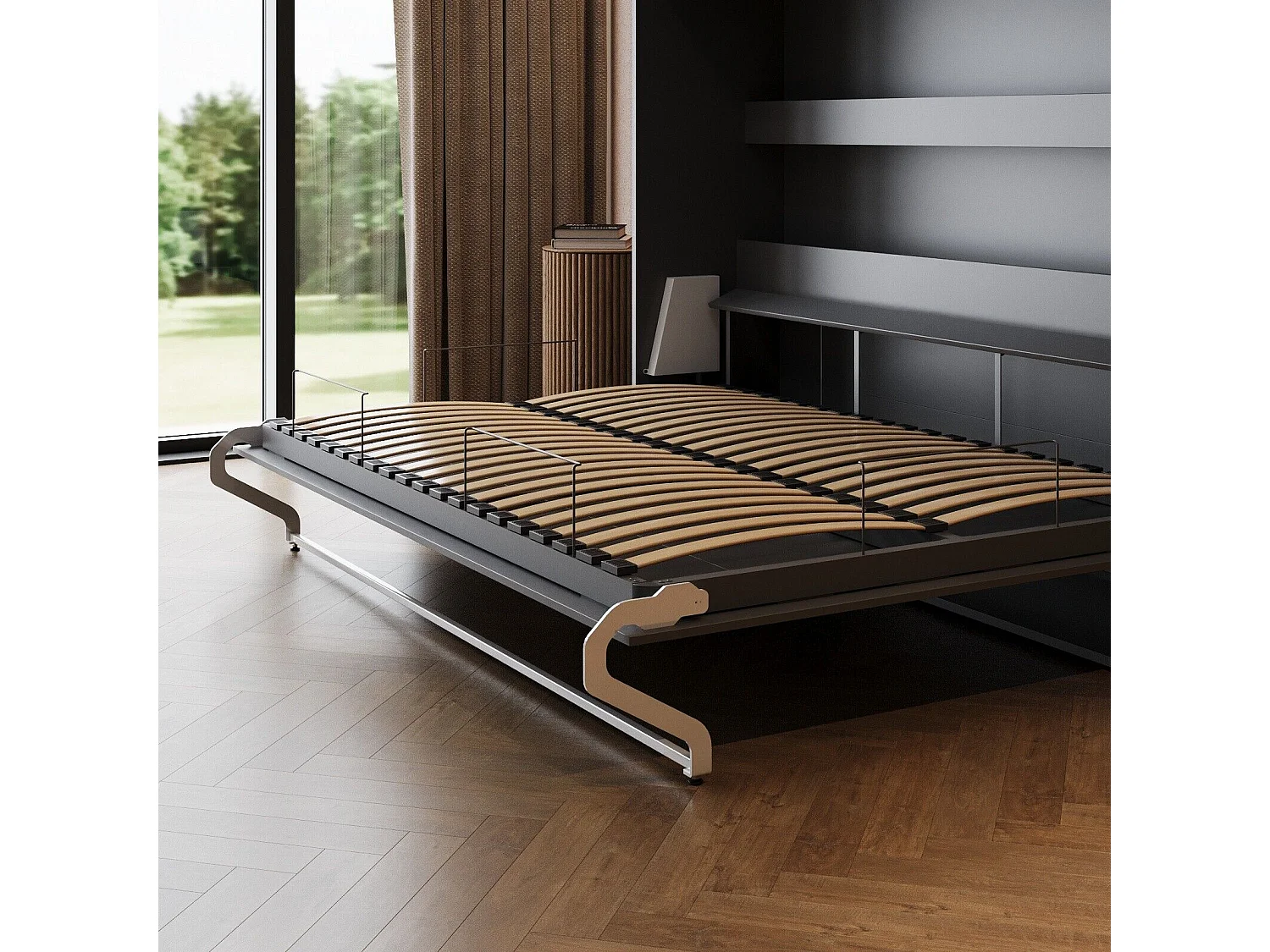 Lit escamotable 160x200cm Horizontal M2 Lit Mural Anthracite