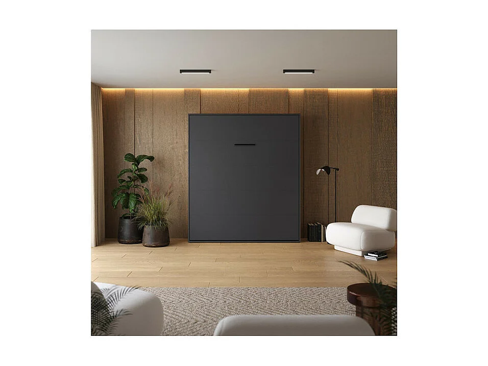Lit escamotable 160x200cm Vertikal M1 Lit Mural Antrachite