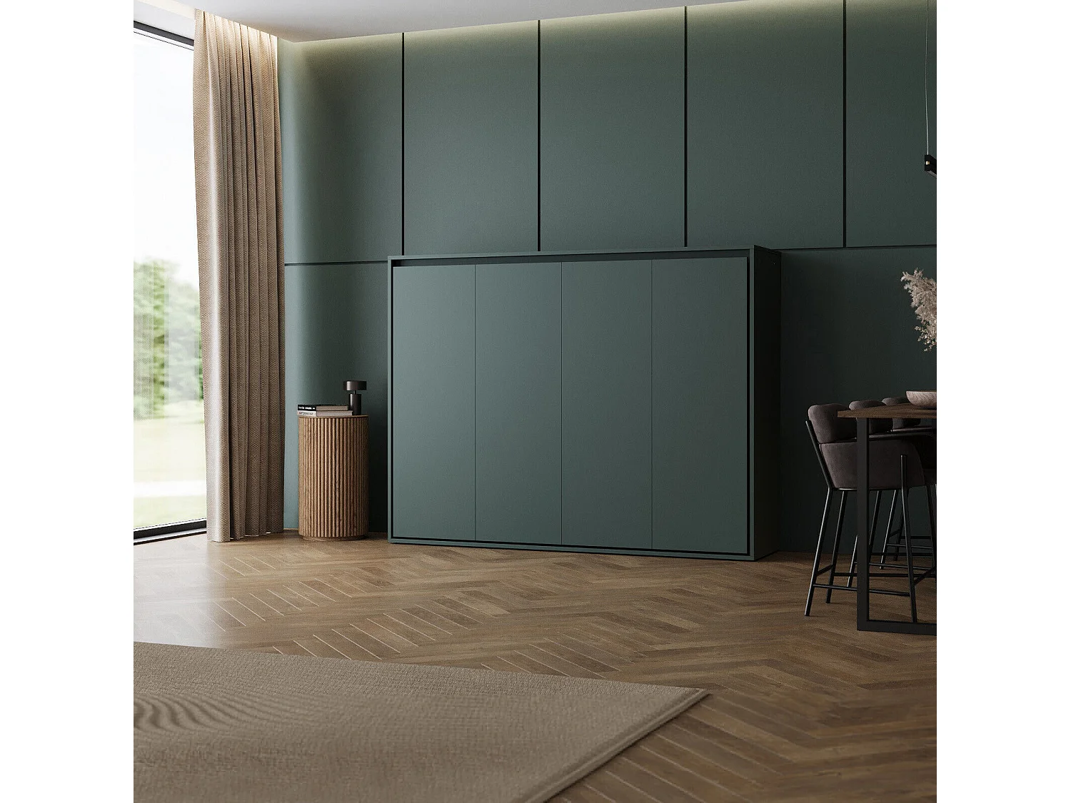 Lit escamotable 160x200cm Horizontal M2 Lit Mural Vert pierre