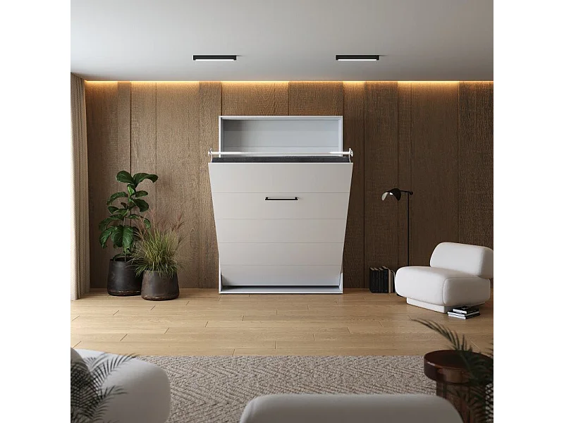Lit escamotable 140x200cm Vertikal M1 Lit Mural Blanc