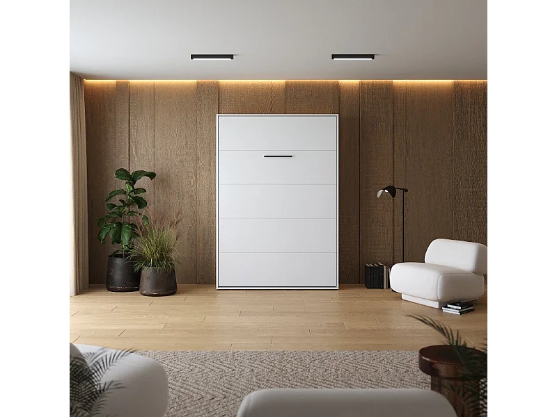 Lit escamotable 140x200cm Vertikal M1 Lit Mural Blanc