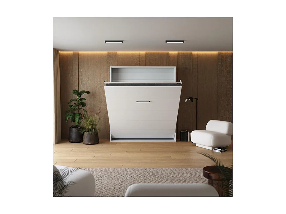 Lit escamotable 160x200cm Vertikal M1 Lit Mural Blanc