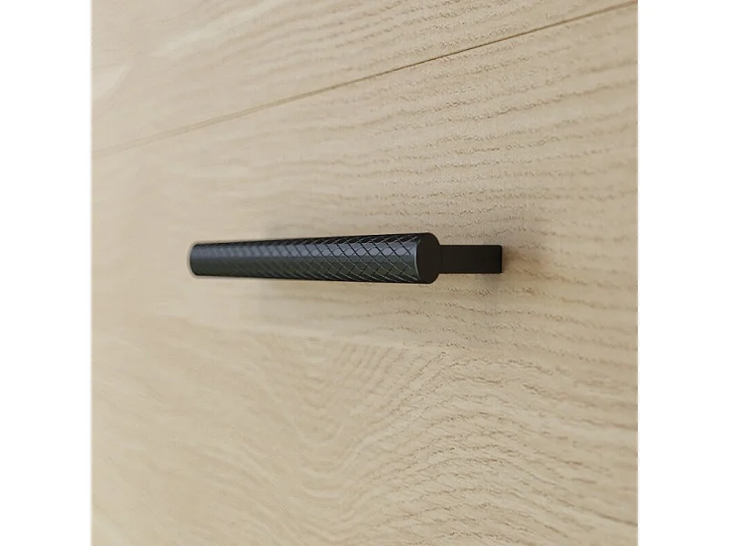 Lit escamotable 140x200cm Vertikal M1 Lit Mural Gris perle- Chene Kaiserberg