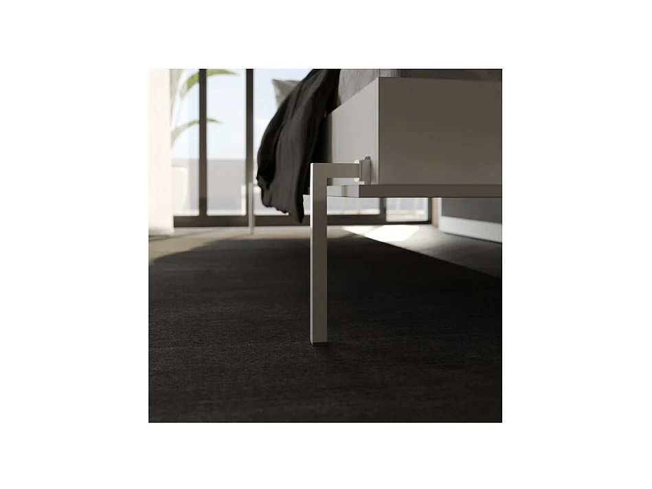 Lit escamotable 140x200cm Horizontal LUXUS Lit Mural Blanc-Anthracite