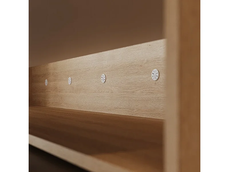 Lit escamotable 160x200cm Horizontal M2 Lit Mural Chene Kaiser-Blanc