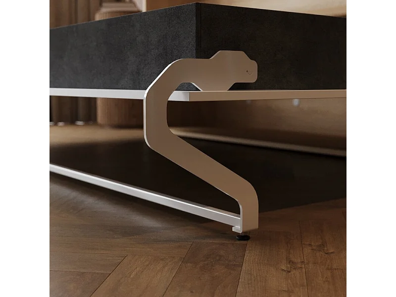 Lit escamotable 160x200cm Horizontal M2 Lit Mural Chene Kaiser-Blanc