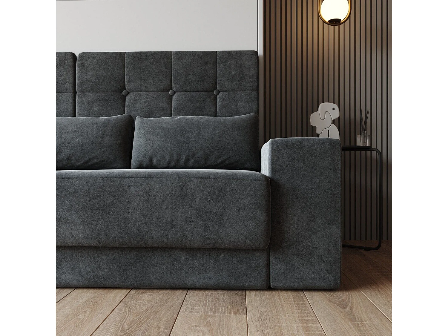 Lit escamotable ensemble 2 placards étagère et canapé 180x200cm Lit Mural Blanc inc.LED