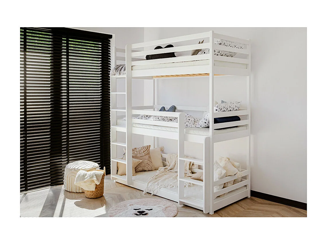 LIT SUPERPOSE 3 PLACES TOD 90x200 cm - Bois massif