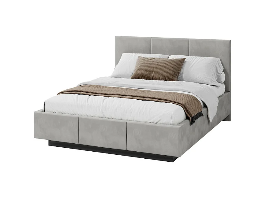 Lit coffre Aveiro 140 x 190 cm avec sommier à lattes relevable Gris Clair