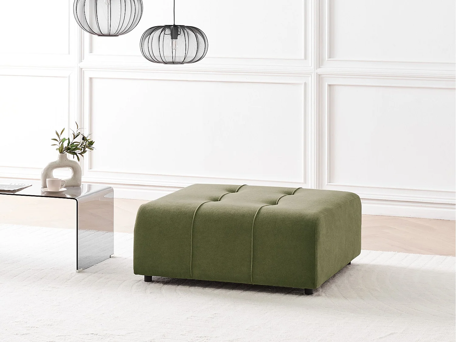 Ottoman INNVIK Tissu Vert