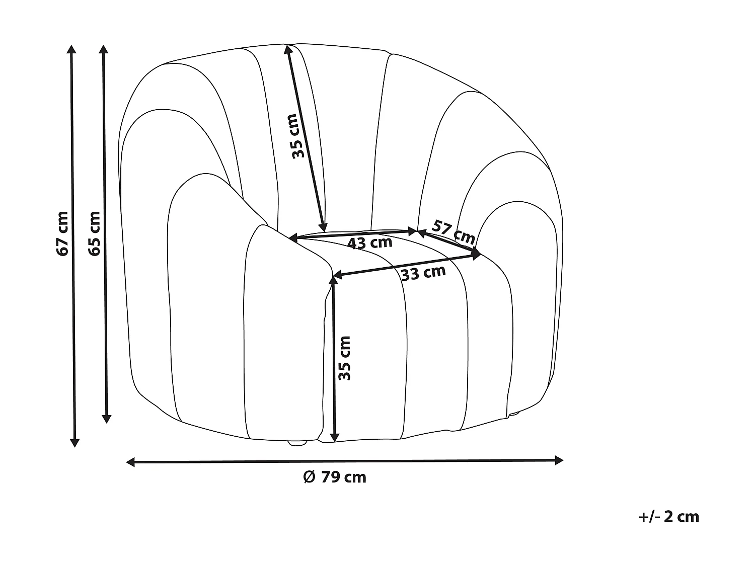 Fotel MALUNG Welur Beżowy
