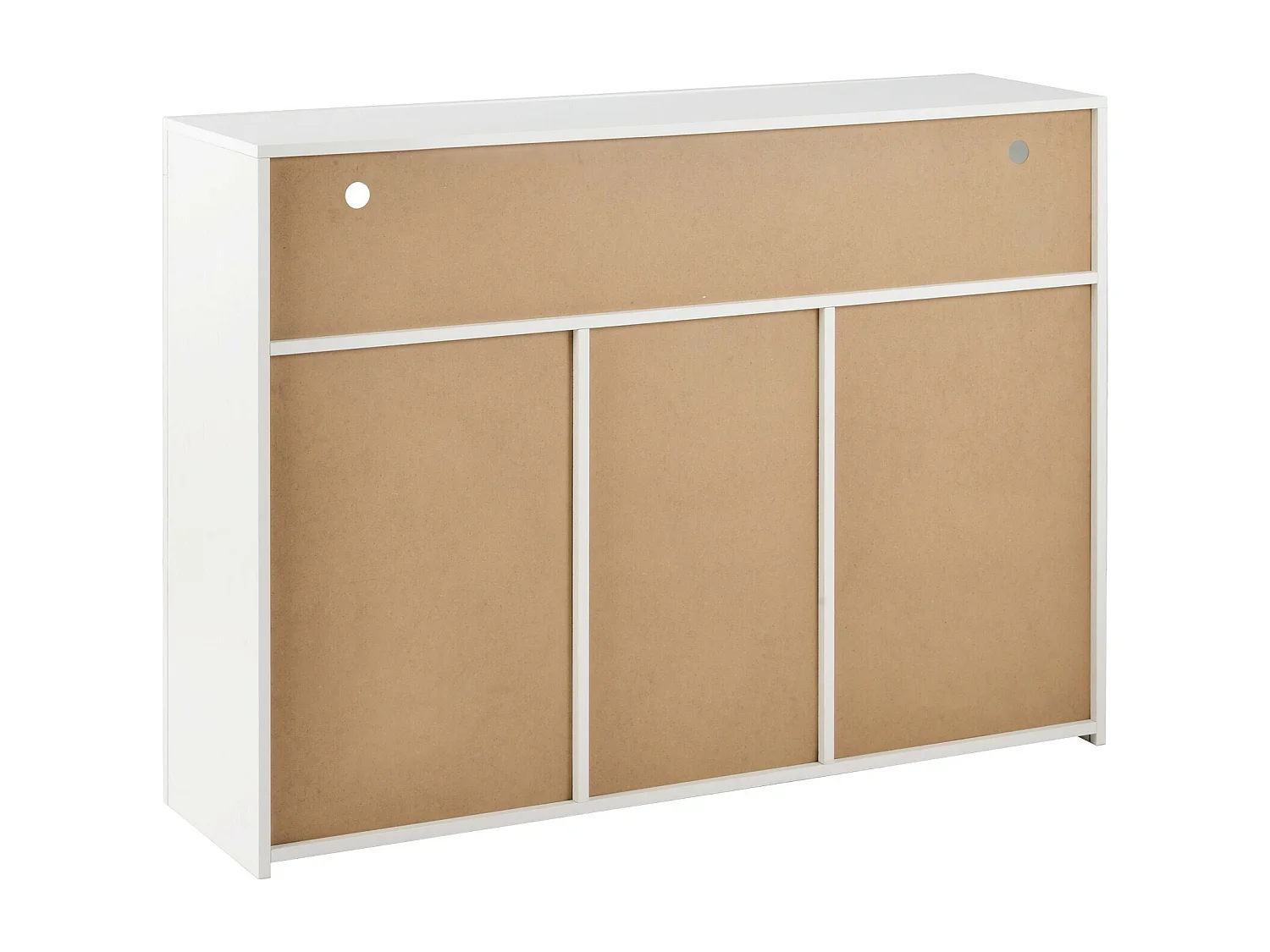 Buffet 3 portes et 1 niche - Panneau de particule - avec 16 couleurs LED et télécommande - Blanc