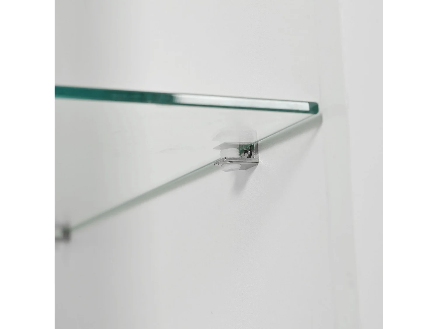 Buffet 2 portes 4 tiroirs et 1 étagère de verre, Meuble TV 160cm, avec LED, Panneau de particule, Blanc, 160x35x70cm