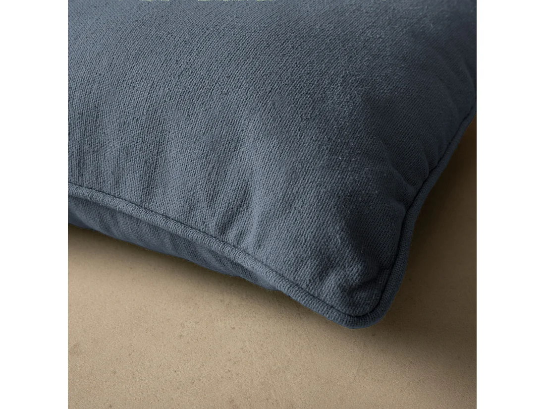 Coussin textile bleu foncé 45 cm x 45 cm-Bloq