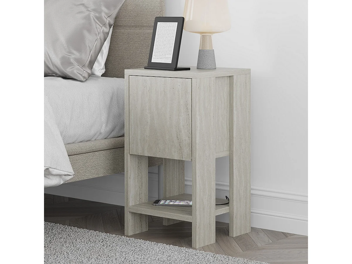 Table de chevet  1 porte rabattable H55 cm - EMA