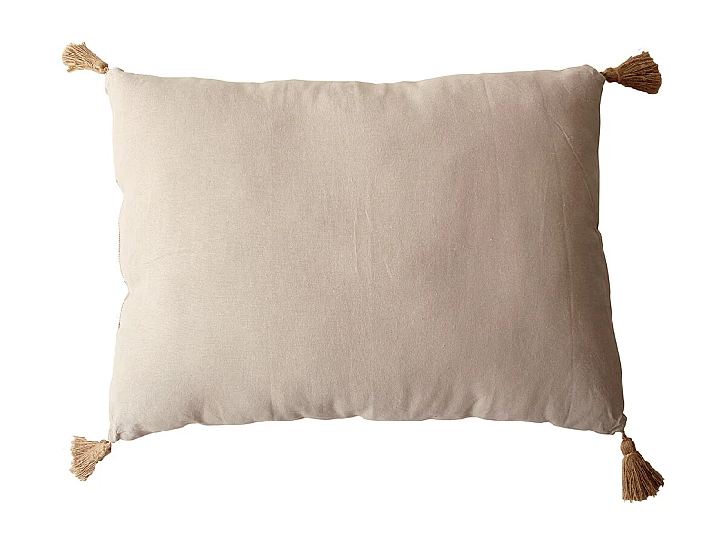Cojín con borlas de yute