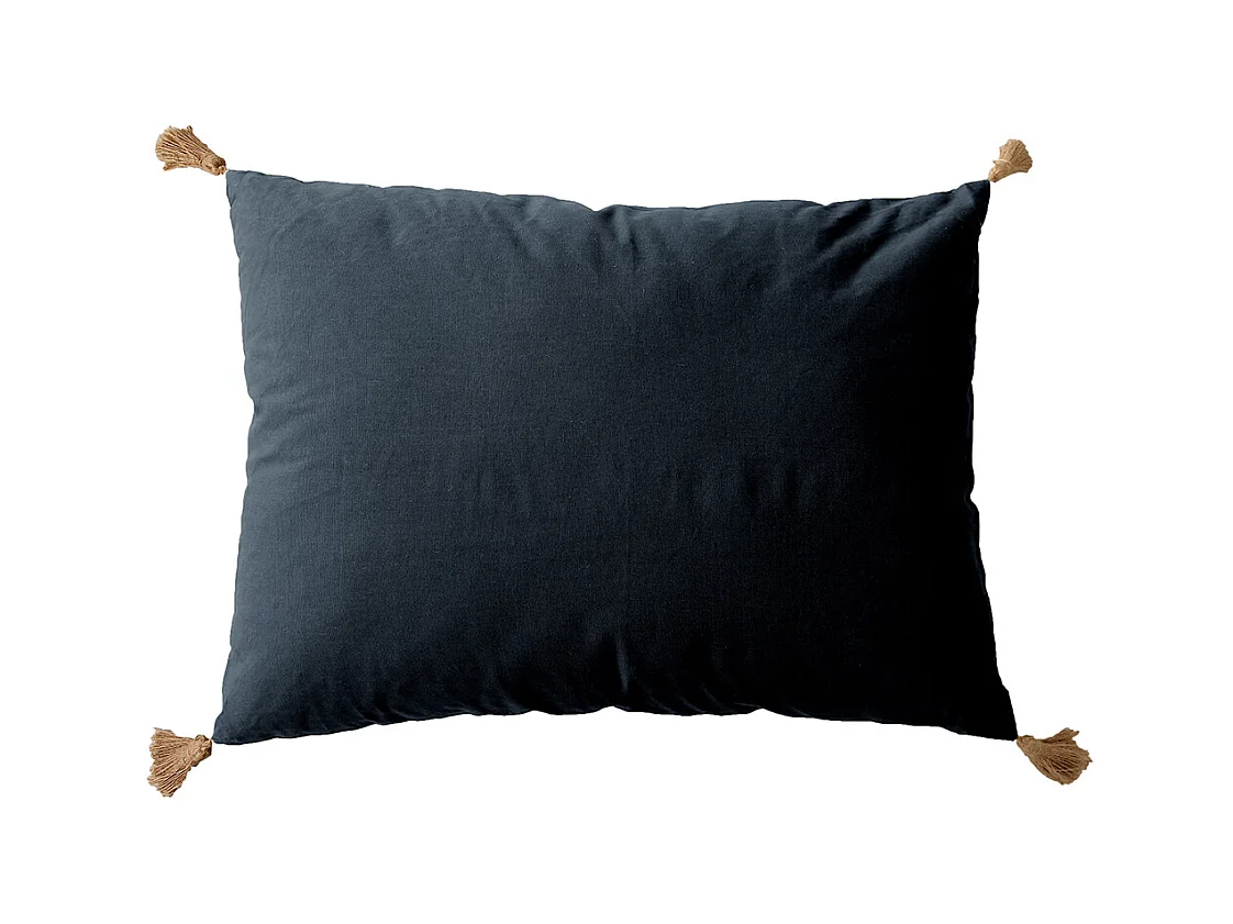 Coussin Panama avec pompons jute 50 x 70 cm - Enjoy Home