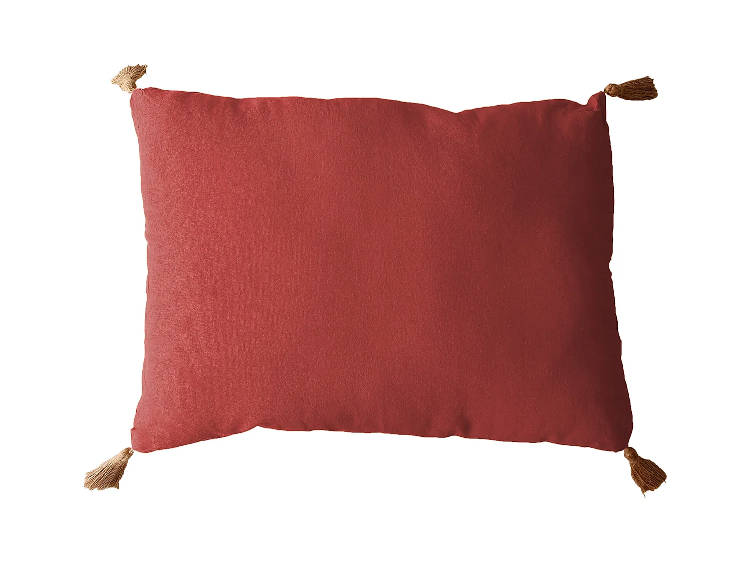 Coussin avec pompons en jute