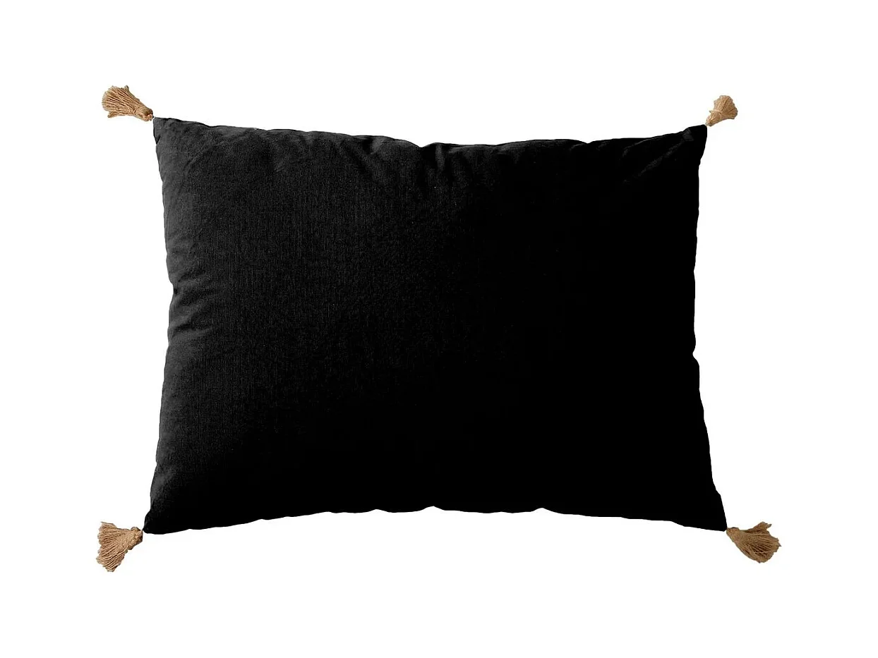 Coussin Panama avec pompons jute 50 x 70 cm - Enjoy Home