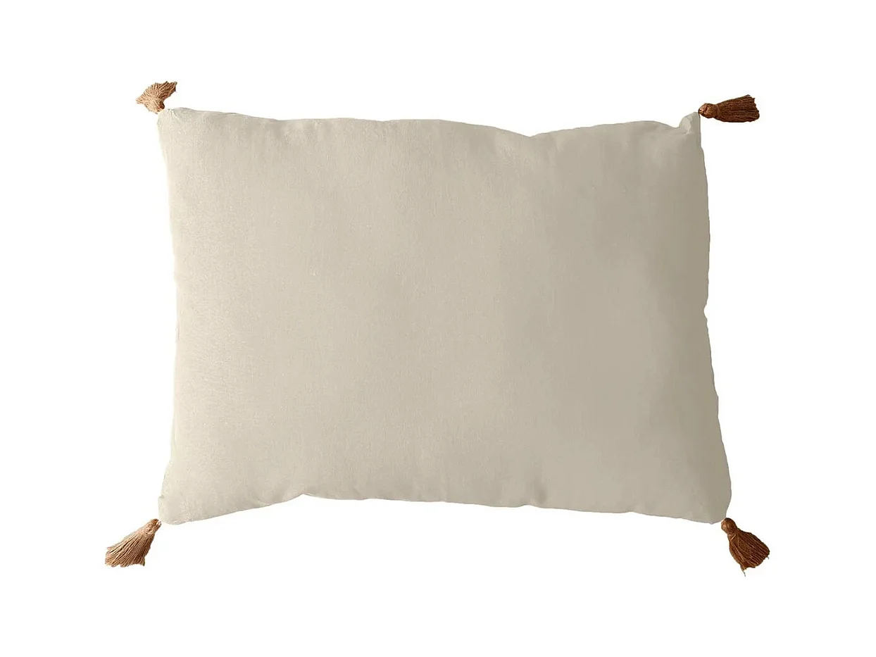 Coussin Panama avec pompons jute 50 x 70 cm - Enjoy Home