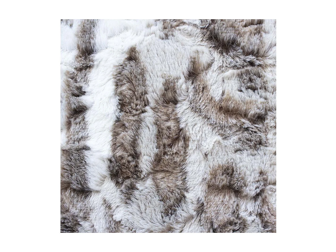 Coussin Déco Imitation Fourrure "Écorce" 40x40cm Vison