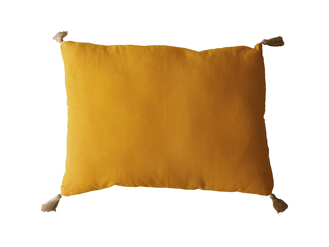 Coussin Panama avec pompons jute 50 x 70 cm - Enjoy Home