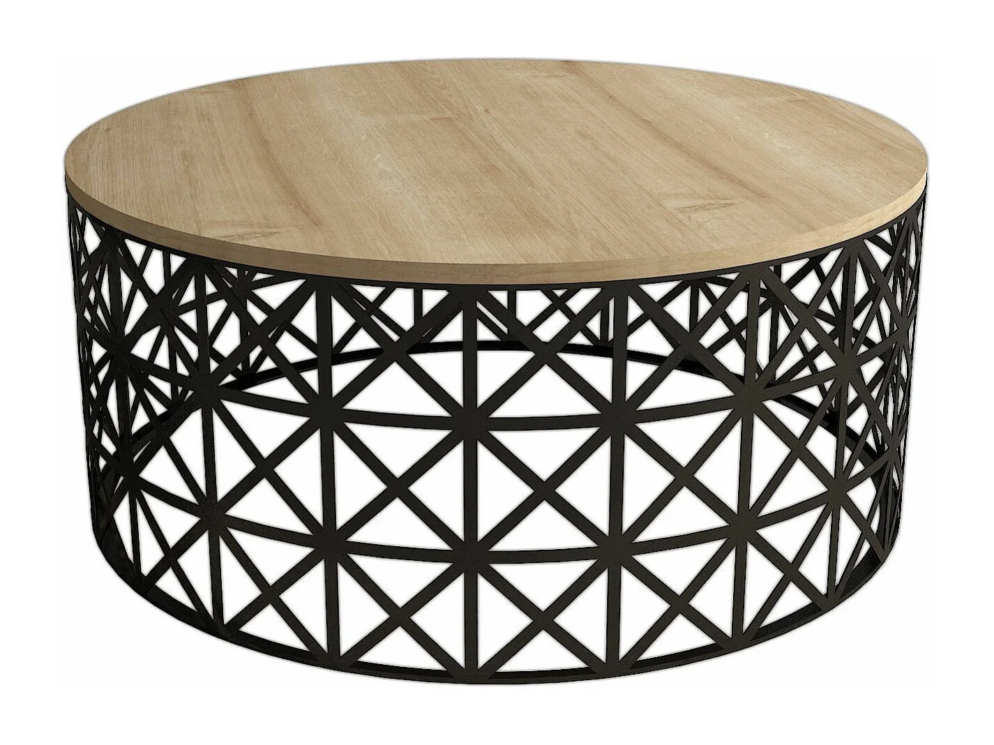 Mesa de Centro Selin Metal Ferforje em Carvalho: Elegância Moderna para sua Sala