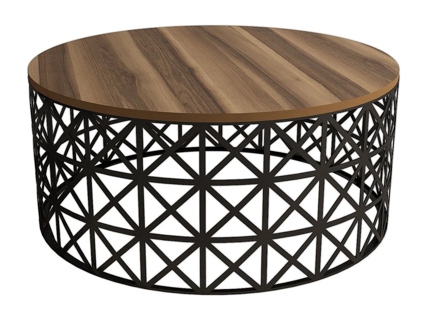 Mesa de Centro Selin em Metal Forjado - Elegância e Funcionalidade em Nogueira