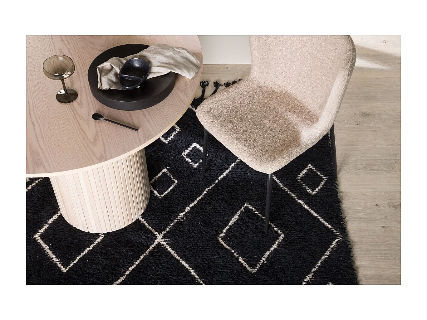 Tapis Déco en Laine "David" 202x300cm Noir