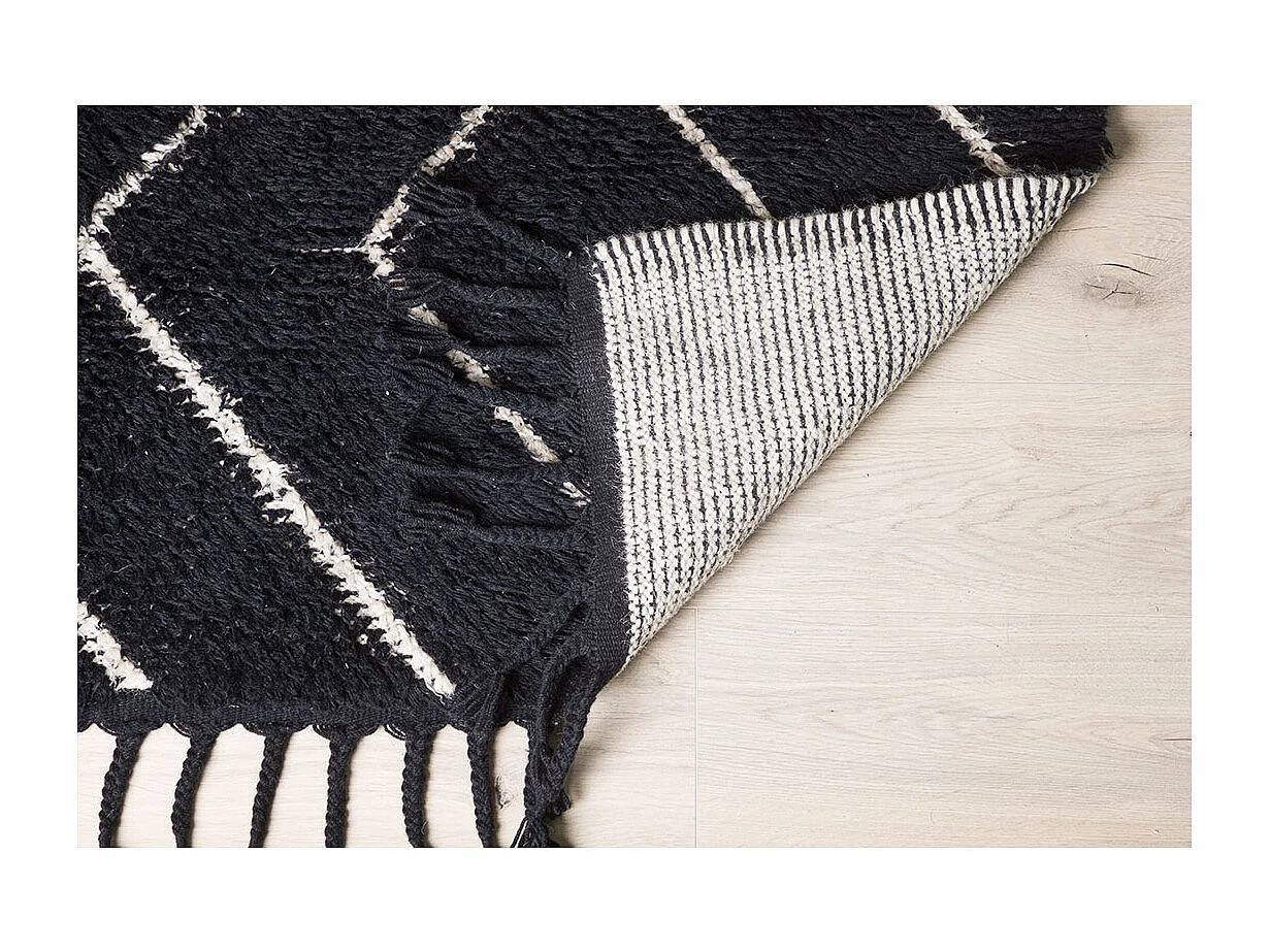 Tapis Déco en Laine "David" 202x300cm Noir