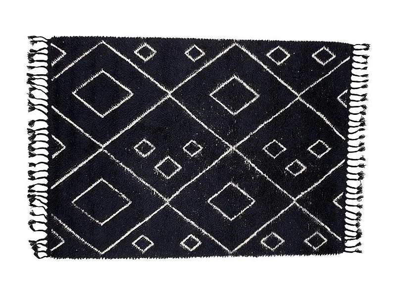 Tapis Déco en Laine "David" 202x300cm Noir