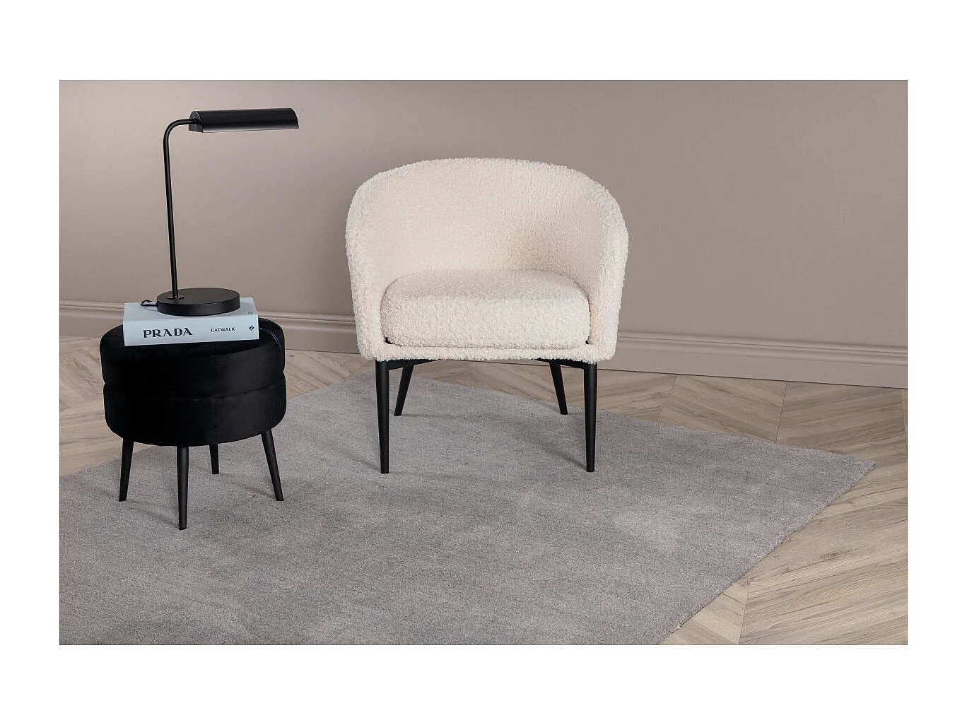 Tapis Déco en Laine "Ulla" 202x300cm Gris Clair