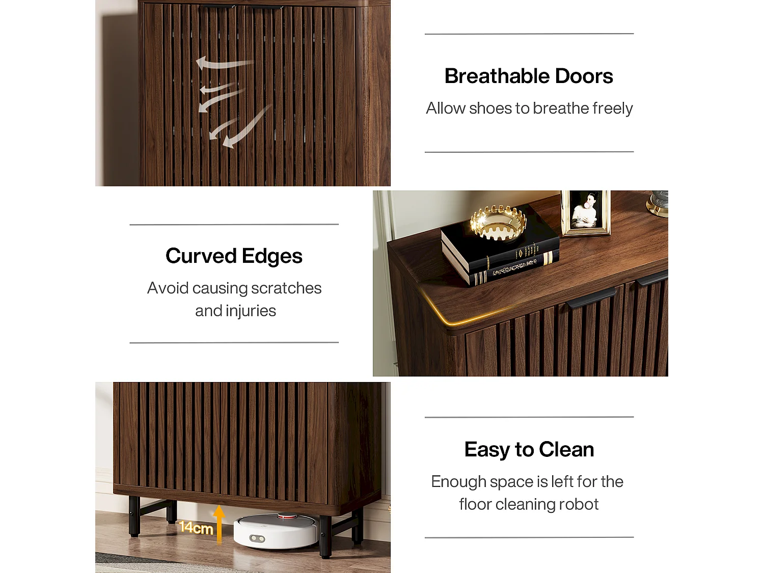 Scarpiera retrò a 6 ripiani, 24 paia di scarpe con ante, ripiani regolabili