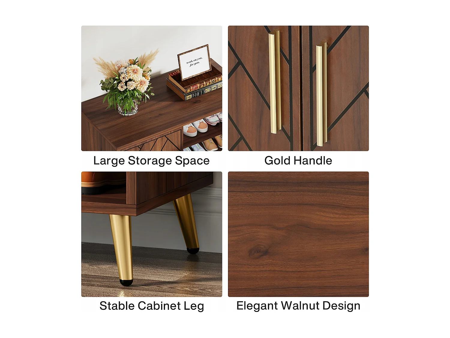 Meuble Chaussures avec 2 Portes, 6 étages Meuble de Rangement à Chaussures, Séparateurs Réglables, pour Entrée,Salon, Marron